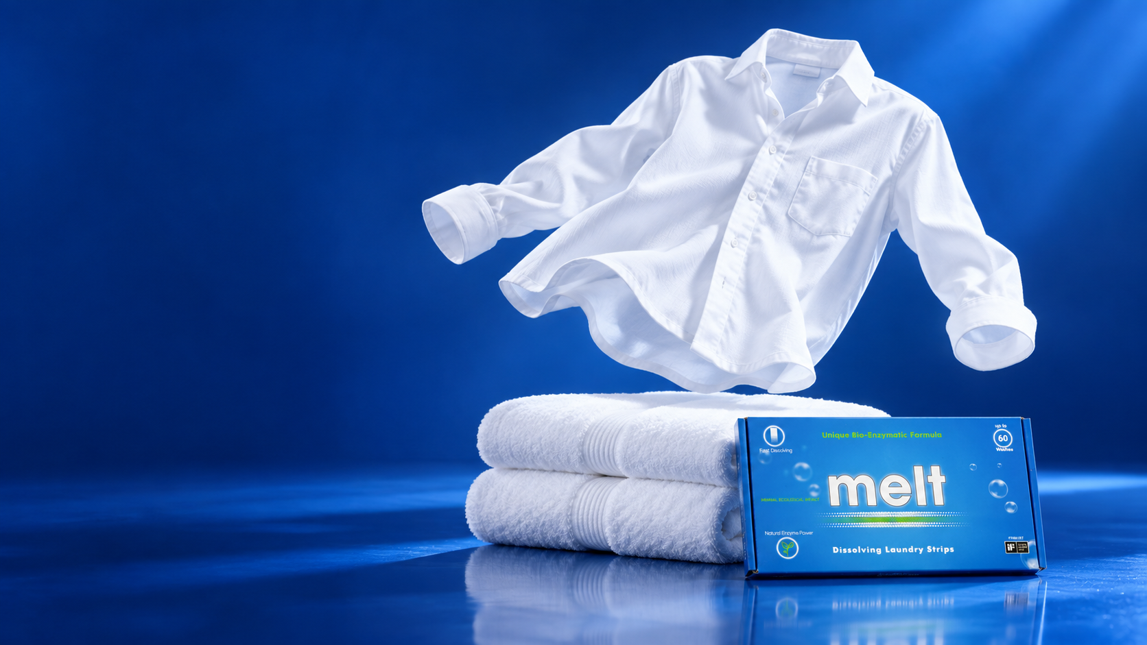 Fresh laundry with Melt detergent strips